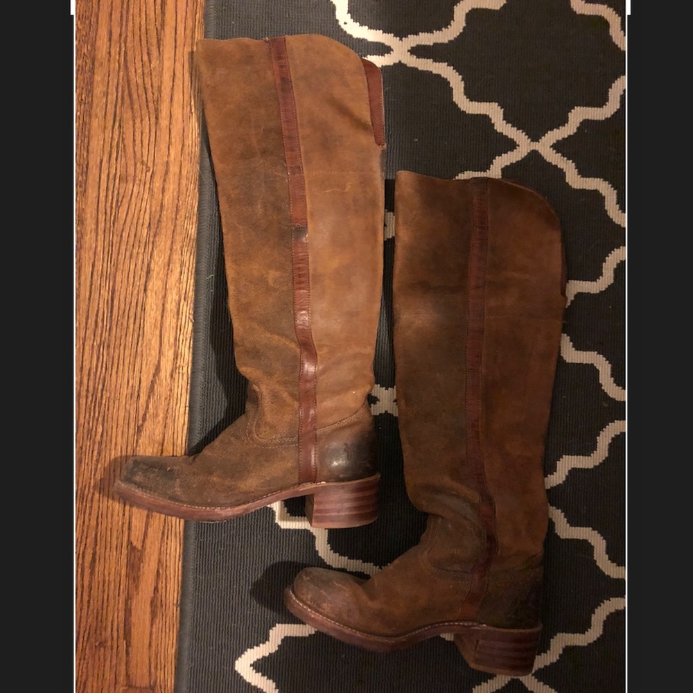Frye suede leather knee height boots